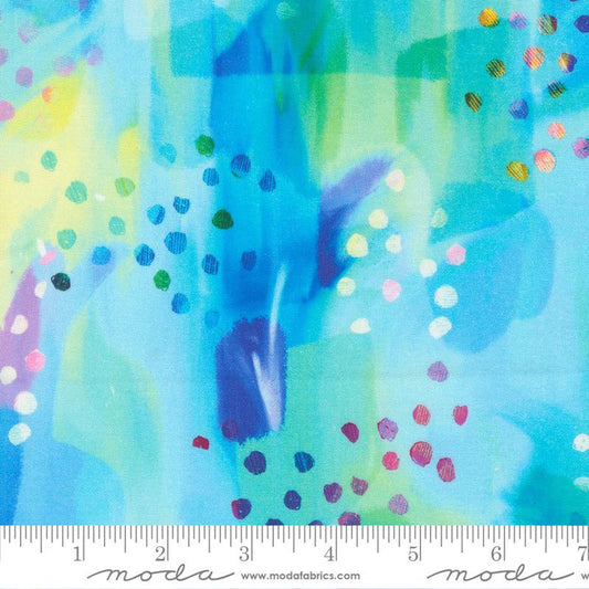 Gradients Auras- Turquoise Watercolor: Sold by the 1/2 yard.