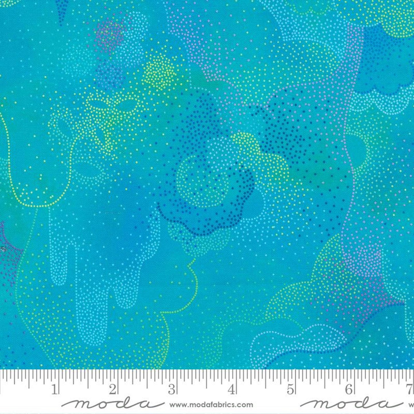 Gradients Auras- Turquoise Pointalism: Sold by the 1/2 yard.