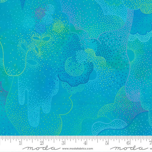 Gradients Auras- Turquoise Pointalism: Sold by the 1/2 yard.
