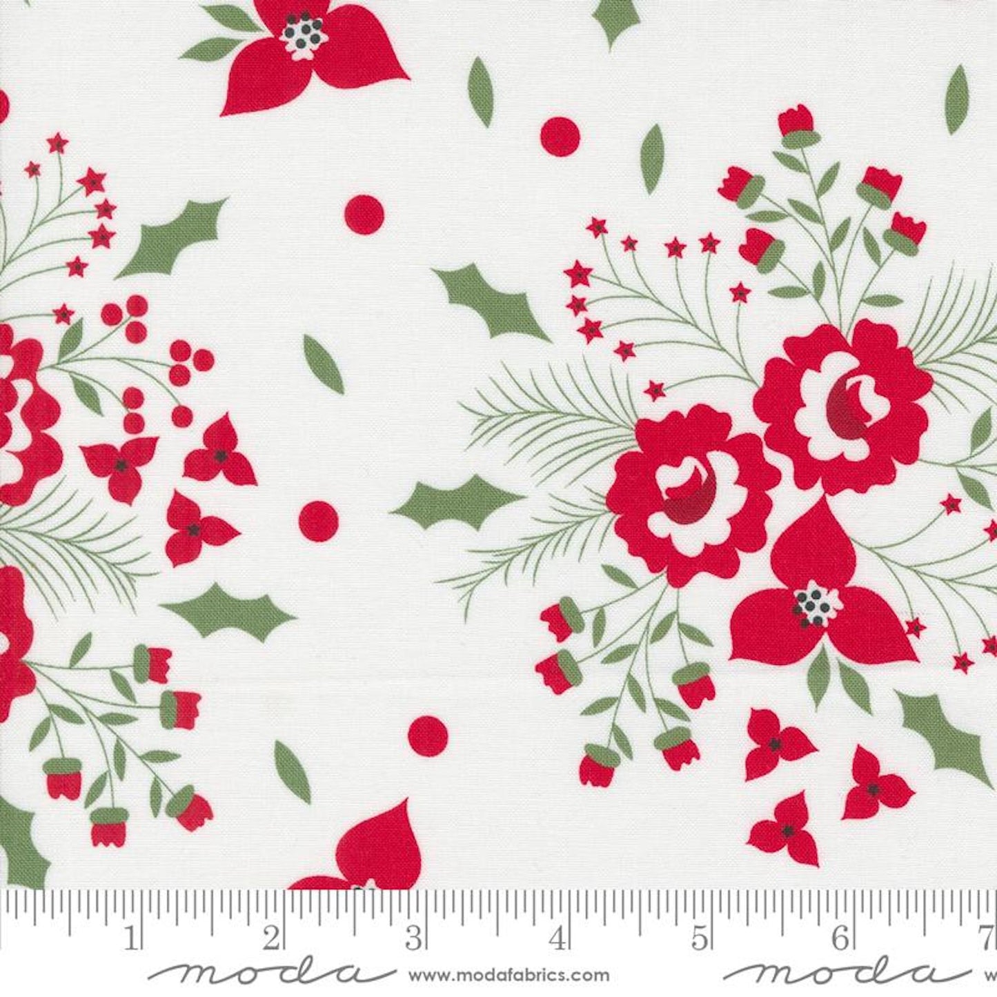 Starberry- Off White Holiday Rose: Sold By The 1/2 Yard