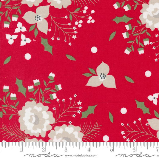 Starberry- Red Holiday Rose: Sold By The 1/2 Yard