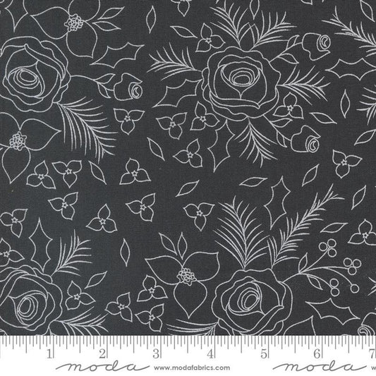 Starberry- Charcoal Winter Sketch: Sold By The 1/2 Yard