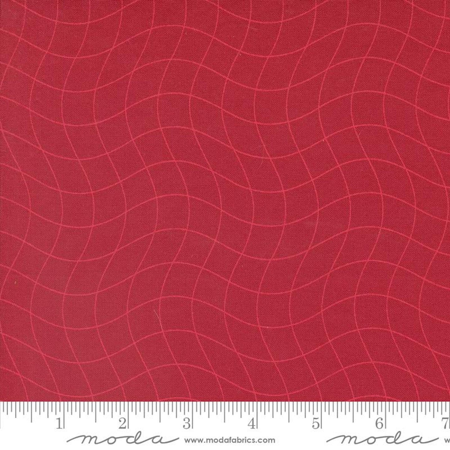 Rainbow Spice- Cranberry Wavy Checkerboard: Sold by the 1/2 yard