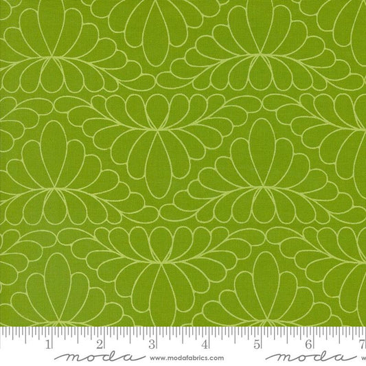 Rainbow Spice- Peridot Feather Arc: Sold by the 1/2 yard