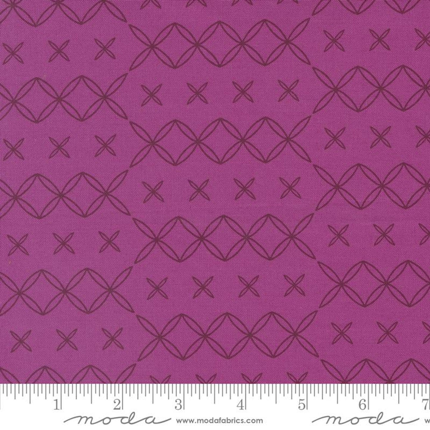 Rainbow Spice- Aubergine Blooming Arc: Sold by the 1/2 yard