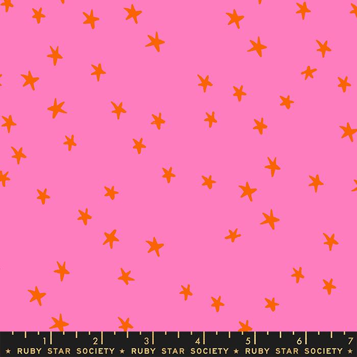Starry- Vivid Pink Stars: Sold by the 1/2 Yard