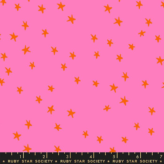 Starry- Vivid Pink Stars: Sold by the 1/2 Yard