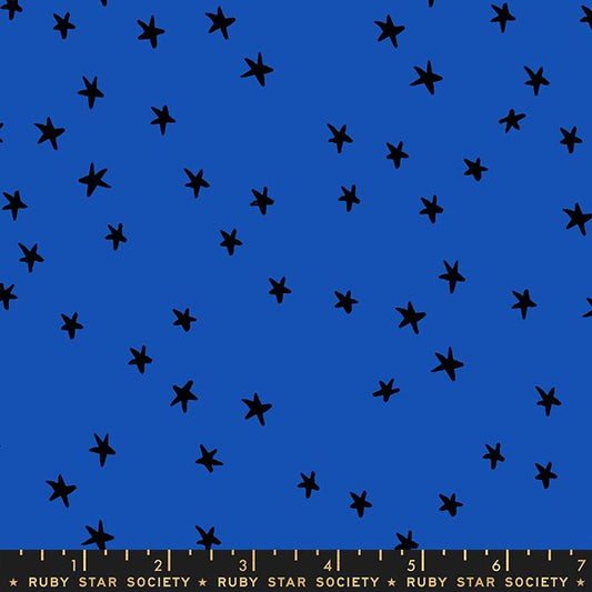 Starry- Blue Ribbon Stars: Sold by the 1/2 Yard