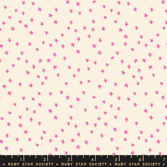 Starry Mini- Neon Pink Mini Stars: Sold by the 1/2 Yard