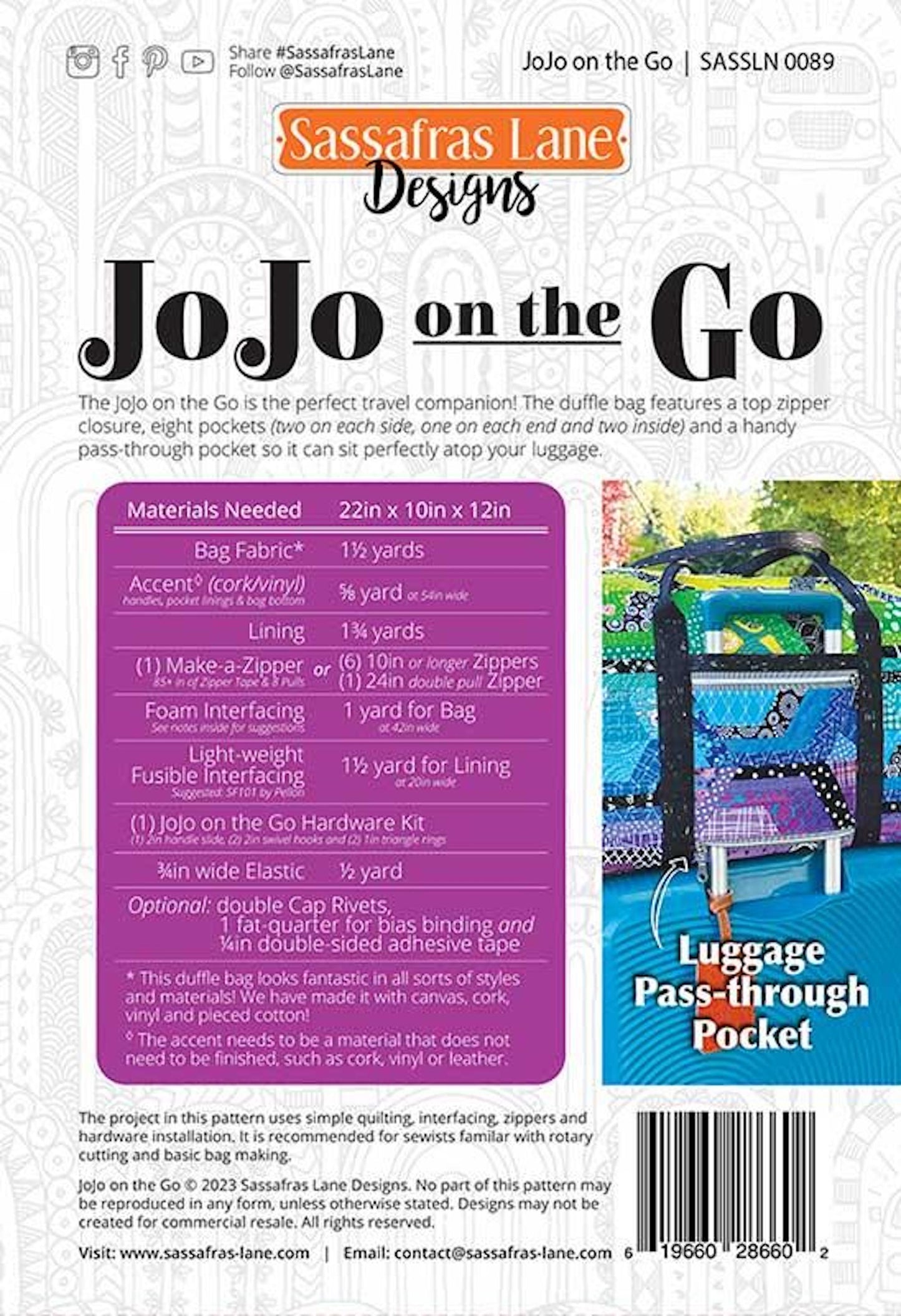 JoJo on the Go Bag Pattern