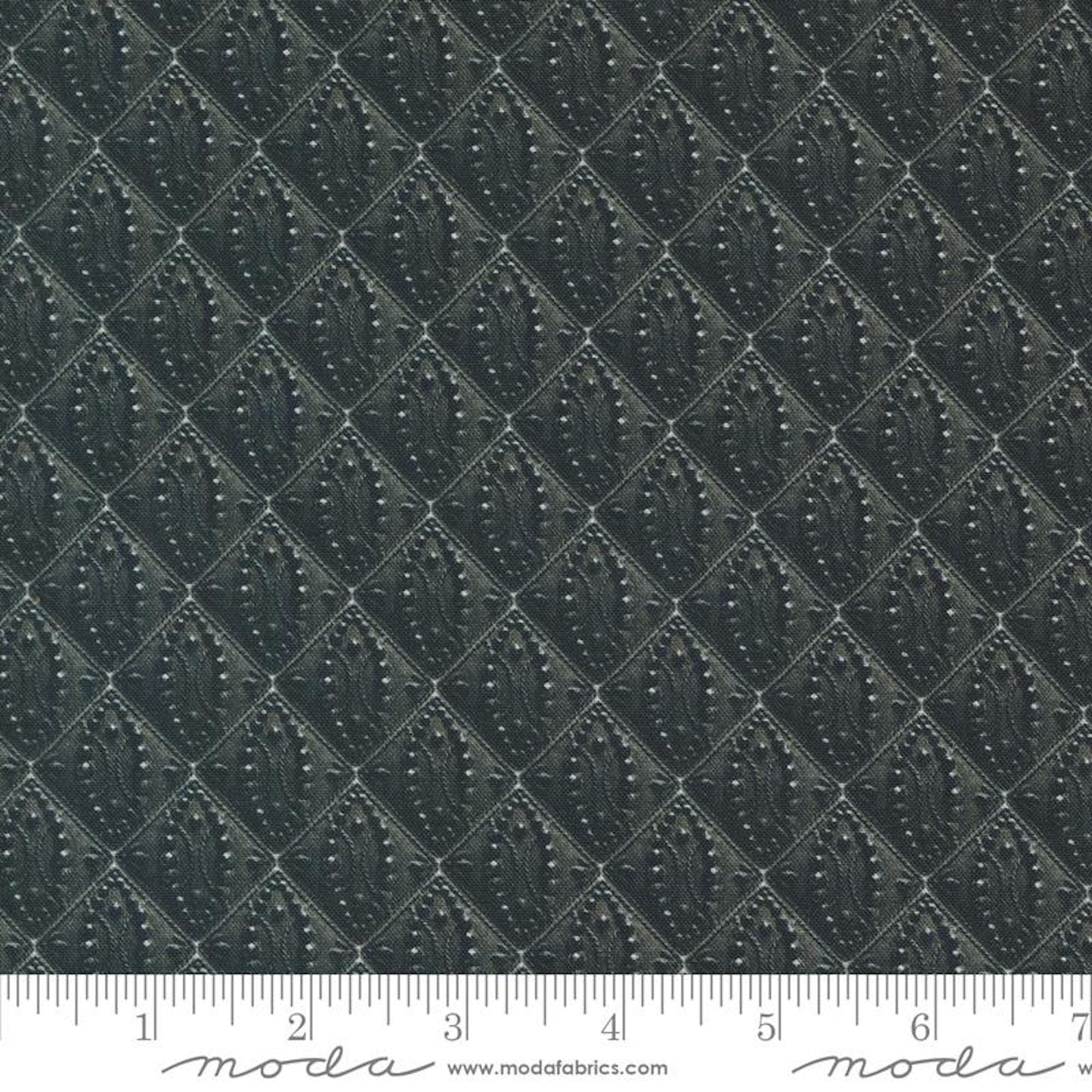 Sable & Swan- Ebony Diamond Buttons: Sold By The 1/2 Yard.