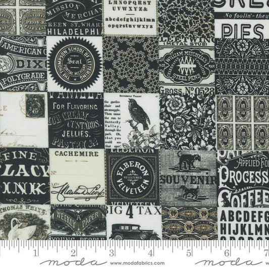 Sable & Swan- Ebony Porcelain Patchwork: Sold By The 1/2 Yard.