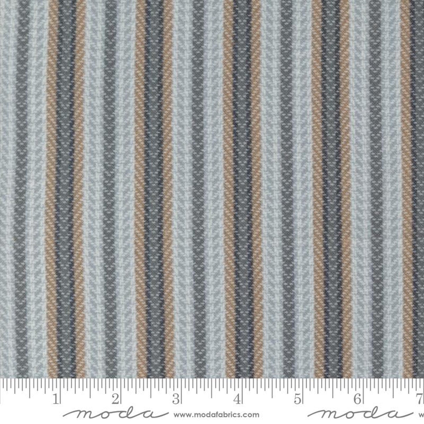 Farmhouse Flannel 3- Pewter Blanket Stripe Flannel: Sold by the 1/2 yard