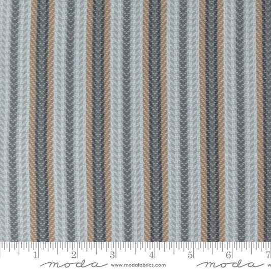 Farmhouse Flannel 3- Pewter Blanket Stripe Flannel: Sold by the 1/2 yard