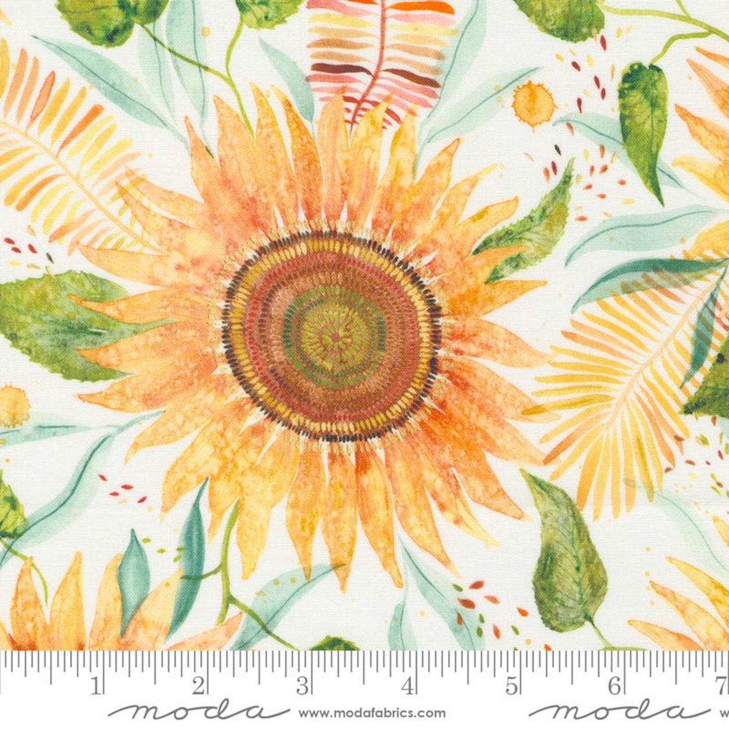 Floribunda- Cloud Sunflower Power: Sold By The 1/2 Yard.