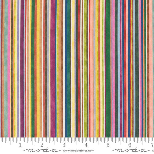 Floribunda- Rainbow Jive Train Stripes: Sold By The 1/2 Yard.