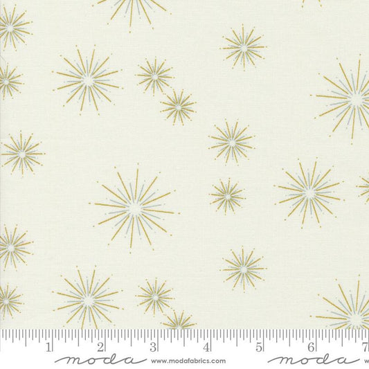 Shimmer- Ivory Stars- Metallic: Sold by the 1/2 yard