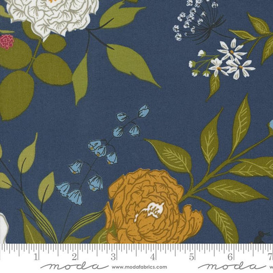 Enchantment- Indigo Grand Gesture: Sold By The 1/2 Yard