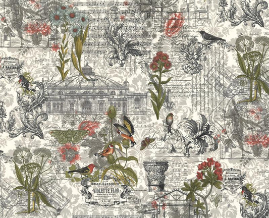 3 Sisters Favorite Collages- Multi Memoirs: Sold by the 1/2 yard