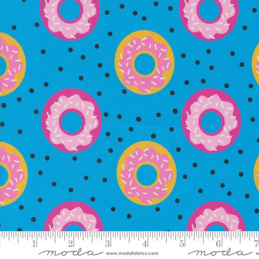 Snack Shack- Blueberry Donut Worry, Be Happy: Sold By The 1/2 Yard