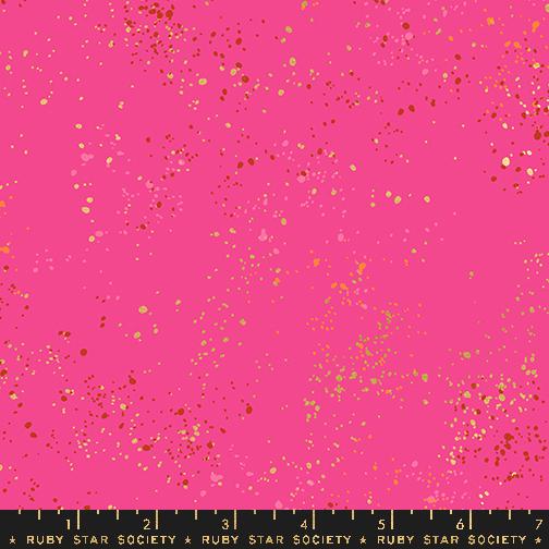 Speckled- Playful Metallic Paint Splatter: Sold by the 1/2 yard