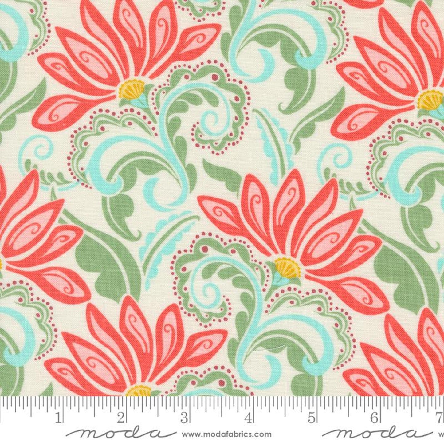 Tango- Cream Tangerine Valencia: Sold By The 1/2 Yard.