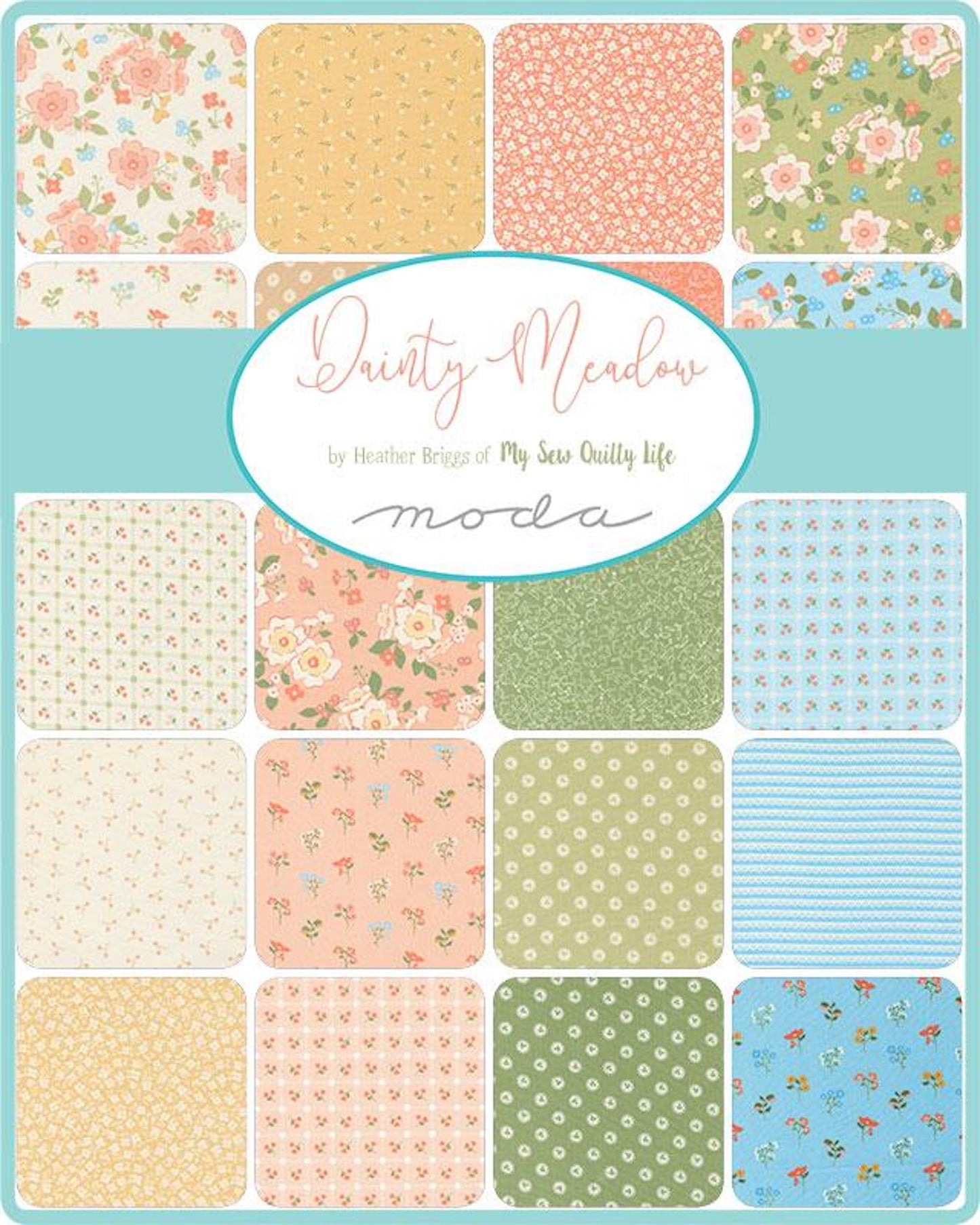 Dainty Meadow Mini Charm Pack- 42 PCS- Moda