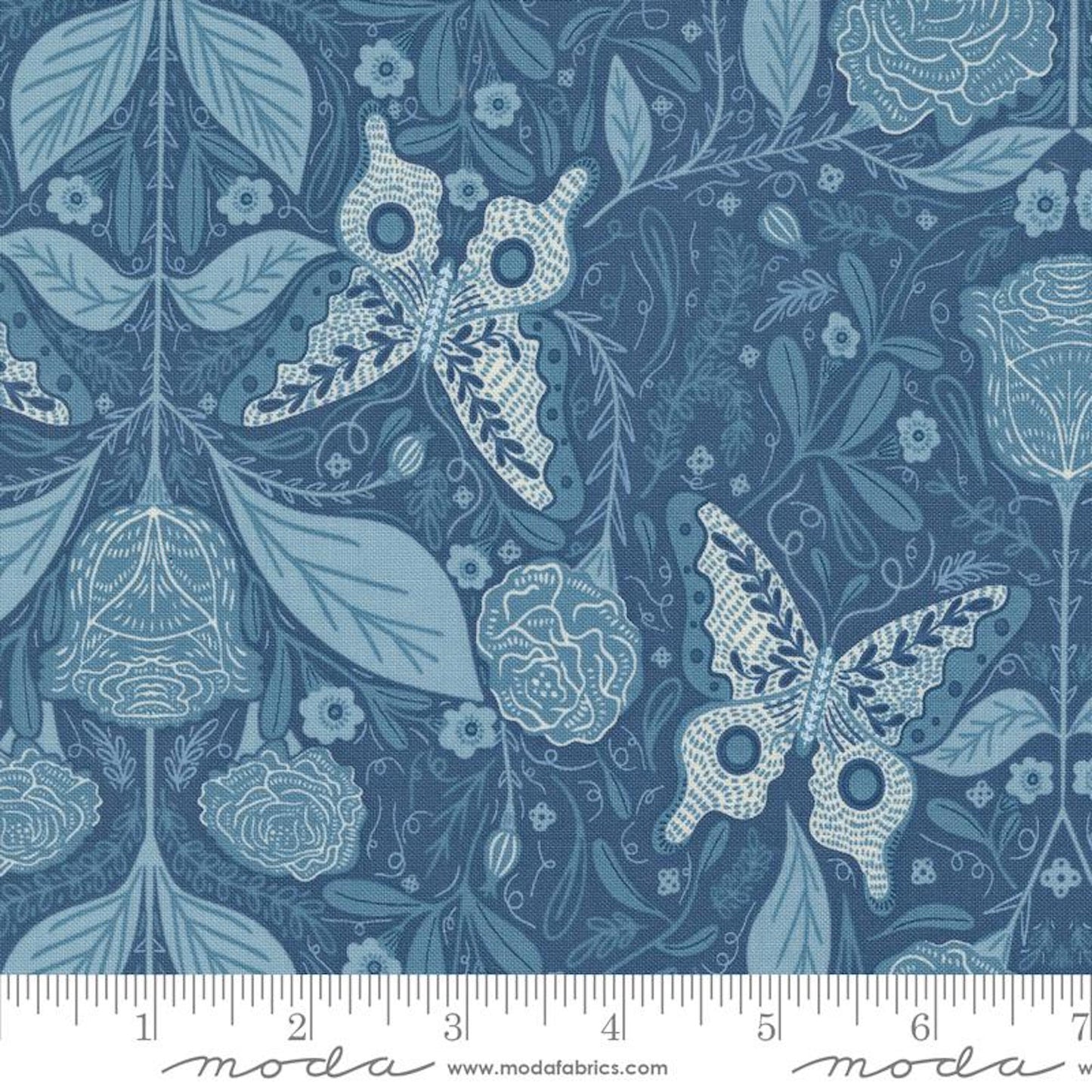 Woodland Wonder- Dusk Vintage Butterfly: Sold by the 1/2 Yard