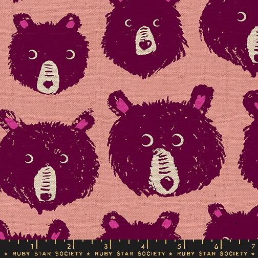 Teddy and The Bears-Peach Fizz Teddy and The Bears, Canvas: Sold by the 1/2 yard