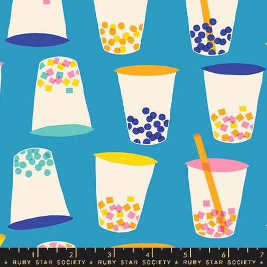 Eye Candy- Cerulean Boba Tea: Sold by the 1/2 yard