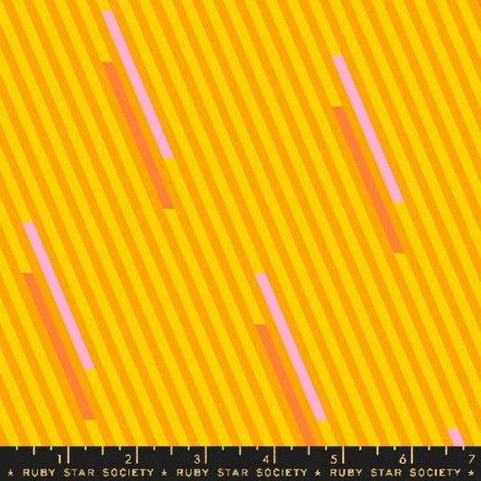 Eye Candy- Clementine Eye Candy Stripe: Sold by the 1/2 yard