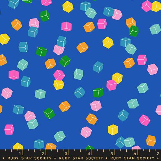 Eye Candy- Blue Ribbon Cuby: Sold by the 1/2 yard