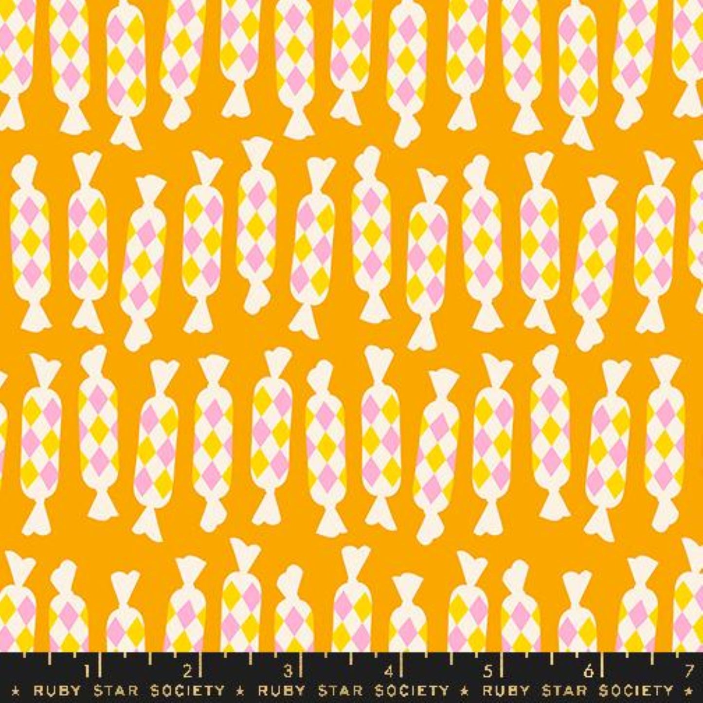 Eye Candy- Clementine Diamond Candies: Sold by the 1/2 yard