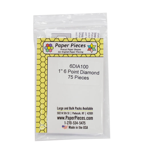 Paper Pieces- 1" 6 Point Diamonds 75 Pieces