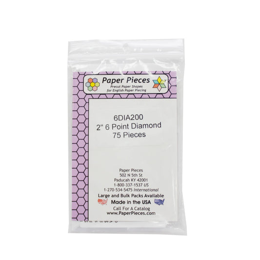 Paper Pieces- 2" 6 Point Diamonds 75 Pieces