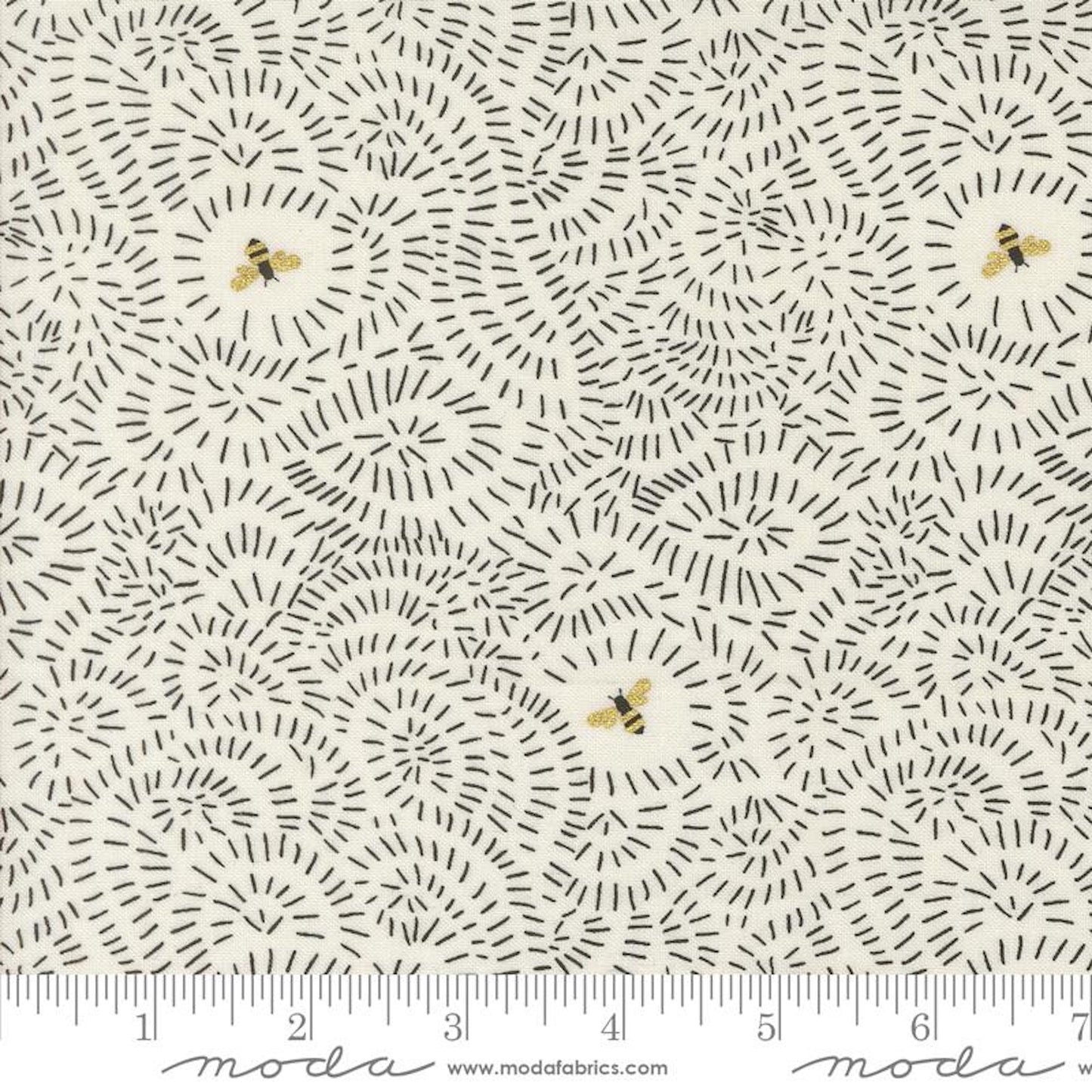 Bee Garden- Metallic Porcelain Twists and Turns: Sold by the 1/2 Yard