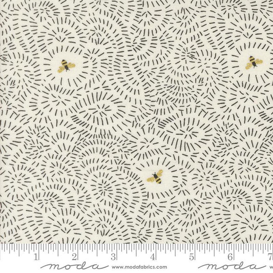 Bee Garden- Metallic Porcelain Twists and Turns: Sold by the 1/2 Yard