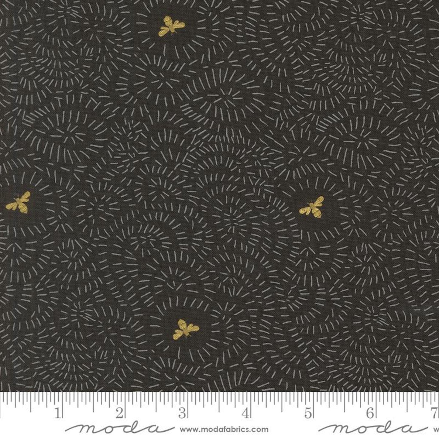 Bee Garden- Metallic Black Twists and Turns: Sold by the 1/2 Yard