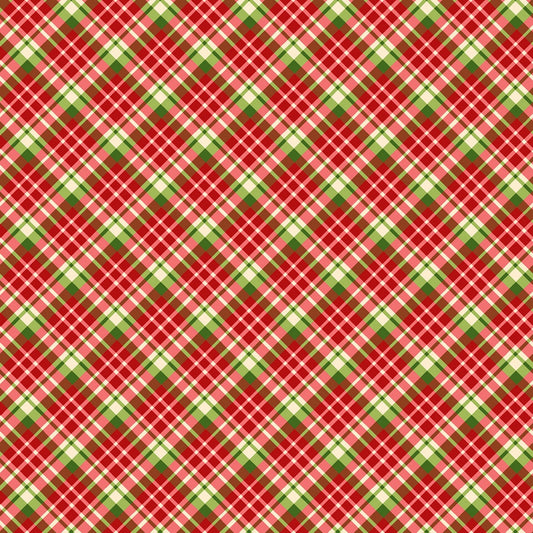 Holly Berry Park- Cream Plaid