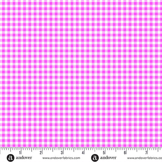Ghostly Garden- Pink Bitty Gingham: Sold by the 1/2 yard