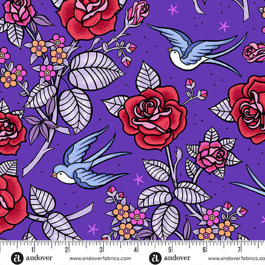 Perfect Day- Purple Perfect Day: Sold by the 1/2 Yard.
