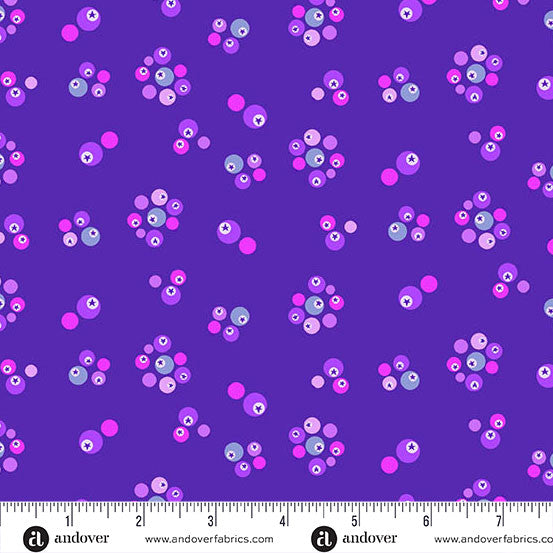 Perfect Day- Blue Bleubs: Sold by the 1/2 Yard.
