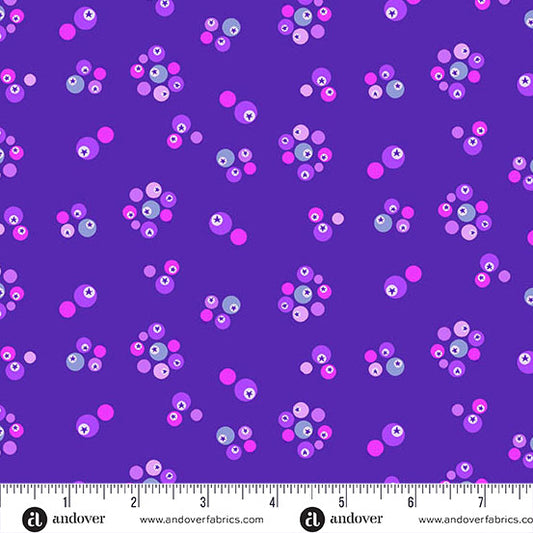 Perfect Day- Blue Bleubs: Sold by the 1/2 Yard.