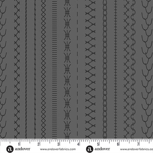 Jinny- Charcoal Craze: Sold by the 1/2 yard