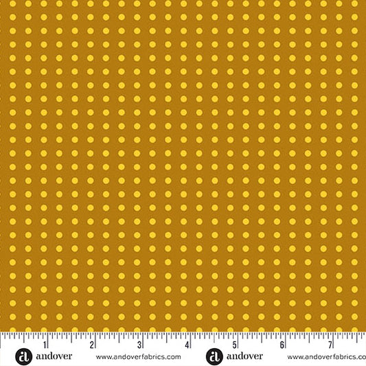 Jinny- Butterscotch Dotty: Sold by the 1/2 yard