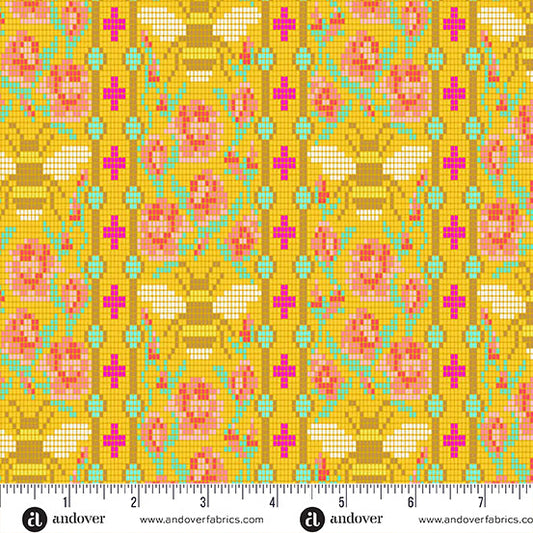 Jinny- Honey Beadwork: Sold by the 1/2 yard