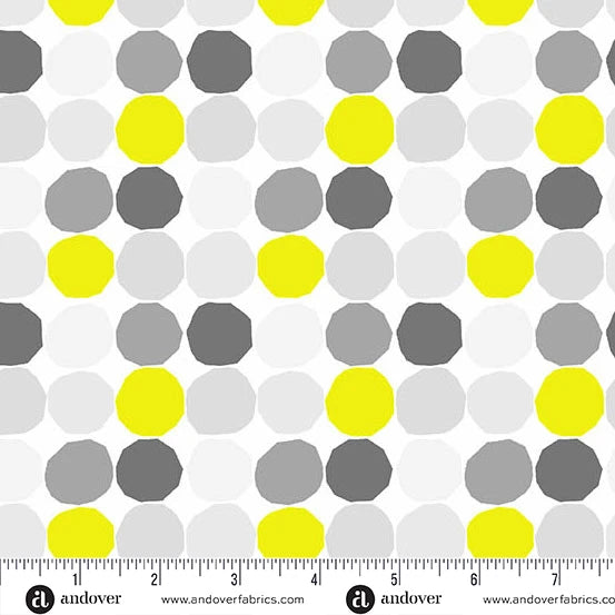 Prismatic- Dayglow Wonky Dots: Sold by the 1/2 Yard.