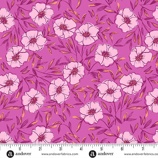 Petals and Stitches- Fandango Bouquet Bliss: Sold by the 1/2 yard