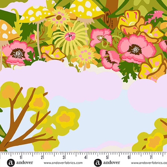 Camp Kitschy Lala- Summer Echo: Sold by the 1/2 yard