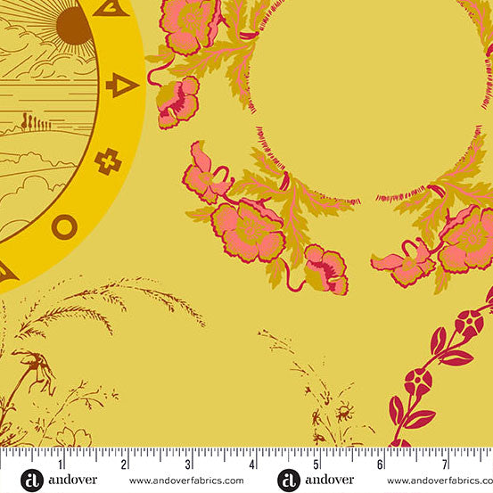 Camp Kitschy Lala- Mustard Thankful: Sold by the 1/2 yard